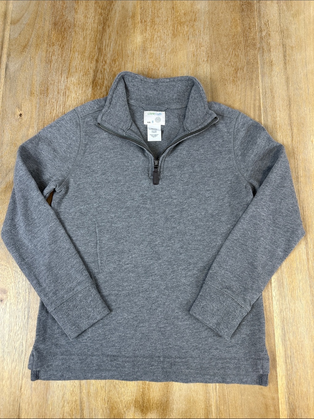 Crewcuts Boys Heather Gray Quarter -Zip Sweater